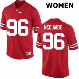 Women's Ohio State Buckeyes #96 Jake McQuaide Red Nike NCAA College Football Jersey Ventilation ITG6244KI